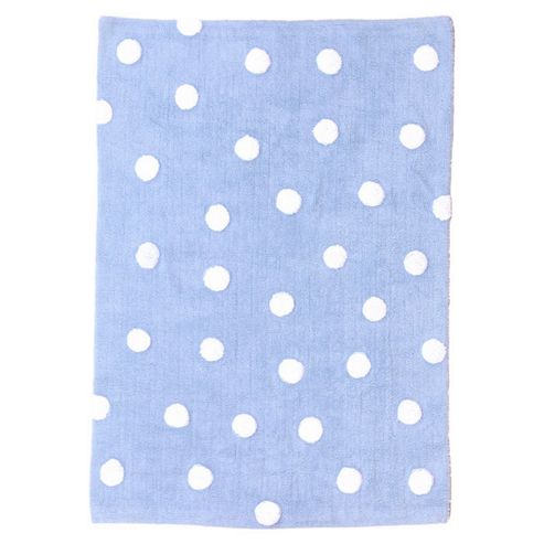 Image of Lorena Canals Topos Blue Children's Rug - 120 Cm W X 160 Cm D (3 Ft 11 In X 5 Ft 3 In)