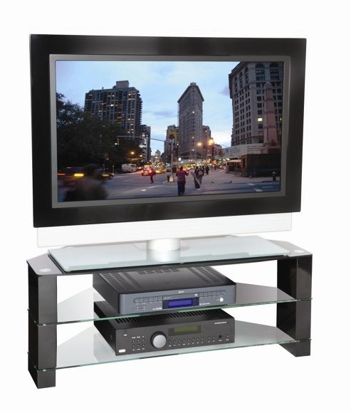 Image of Peerless Manhattan Corner Tv Stand - Black