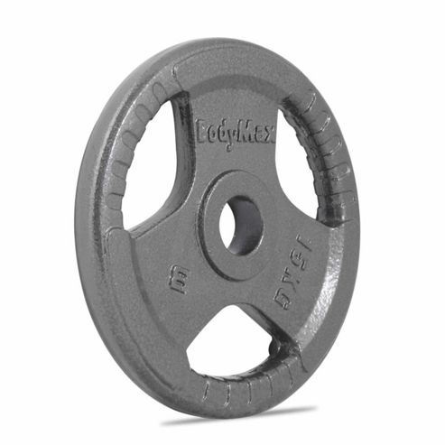 Image of Bodymax Olympic Cast Iron Tri-grip Weight Disc Plate (single) - 15kg