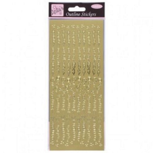 Image of Outline Stickers Birthday Best Wishes Gold
