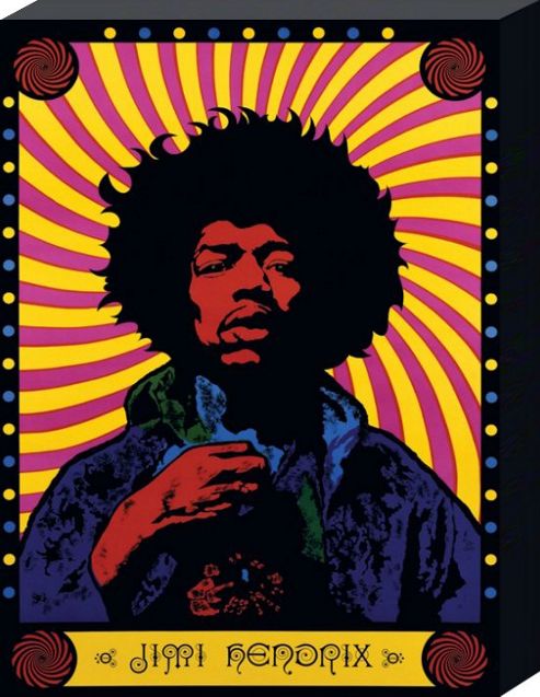 Image of Jimi Hendrix Psychedelic Legend Large Canvas Print