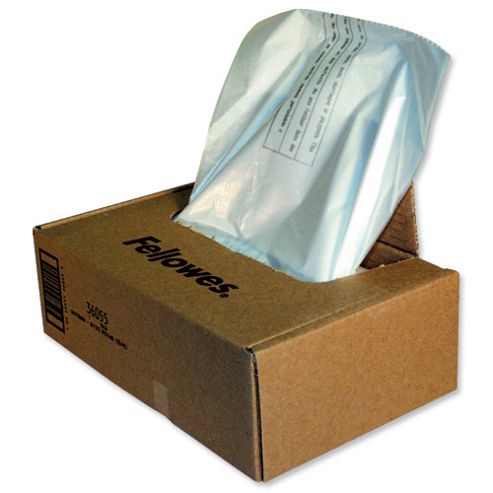 Image of Fellowes Shredder Bags Capacity 148 Litre [for C-380 C-480 Series] Ref 36055 [pack 50]