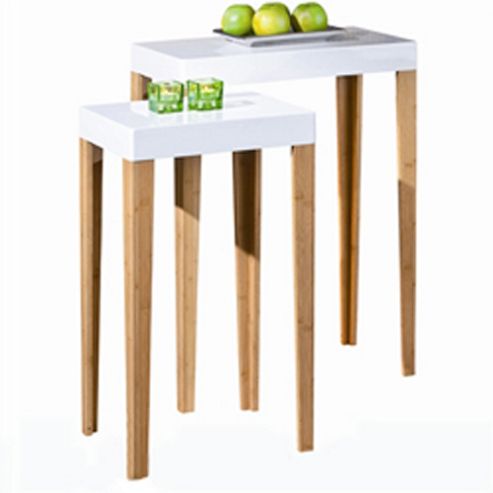 Image of Set Of Two Side Tables - White