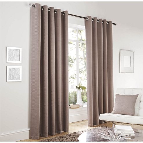 Image of Curtina Lincoln Taupe 90x72 Inches (228x183cm) Eyelet Curtains