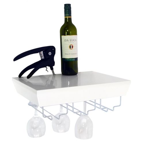 Image of Monteray - Wall Mounted Wine Glass Storage Shelf - White