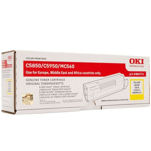 Image of Oki Toner Cartridge For C5850/c5950 Colour Printers (yellow)