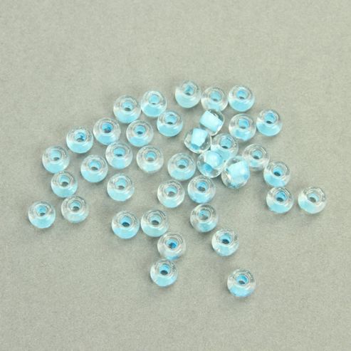 Image of Czech Seed Bead 2/0 Crystal/light Blue Terra