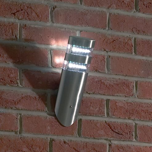 Image of Endon Lighting Diagonal Wall Lantern In Stainless Steel