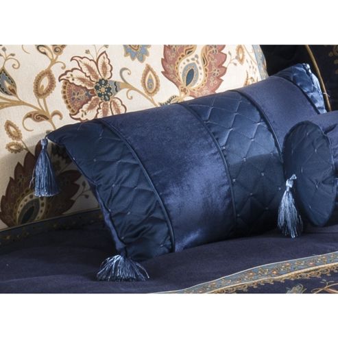 Image of Catherine Lansfield Home Designer Collection Swing Ticket Navy Classique/ Rochester Cushion