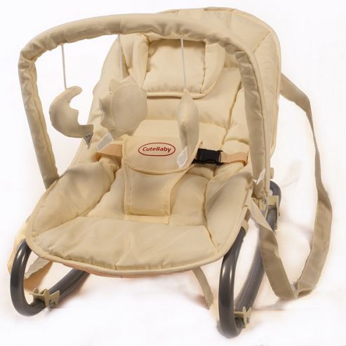 Image of Cute Baby Rocker Bouncer In Cream And Yellow
