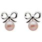 Sterling Silver Bow Earring with Pearl Drop