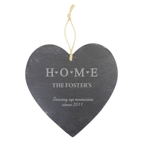 Image of Personalised Large Home Slate Heart Decoration