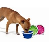 Petmate Silicone Dog Travel Bowl in Blue - 1 Cup