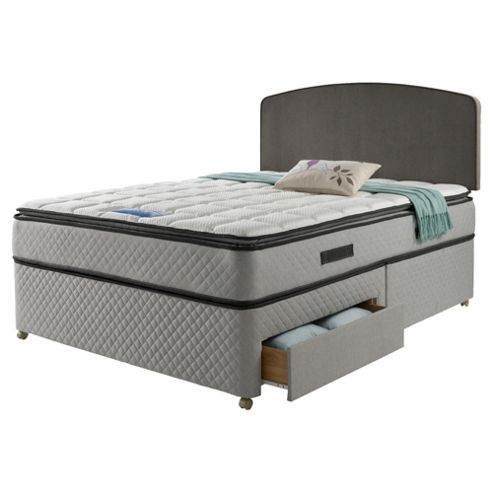 Image of Sealy Pillowtop Double 2 Drawer Divan Charcoal