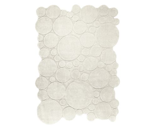 Image of Esprit Circle White Contemporary Rug - 70cm X 140cm