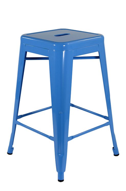 Image of Xavier Pauchard Low Blue Tolix Style Stool