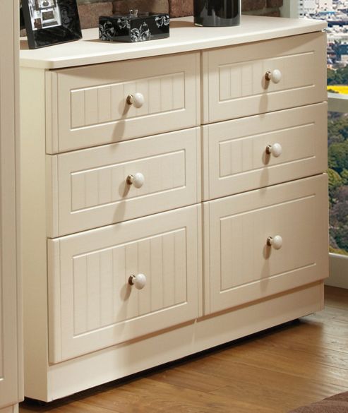 Image of Welcome Furniture Coniston 6 Drawer Midi Chest - Cream