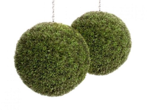 Image of Artificial 40cm Diameter Melon Grass Ball Topiary X 2