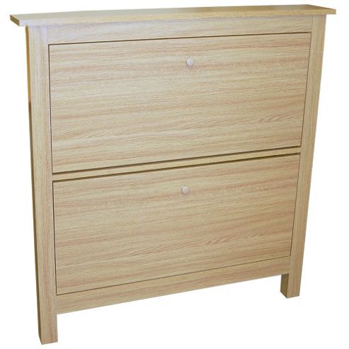 Image of Techstyle 8 Pair Shoe Storage Cabinet - Oak