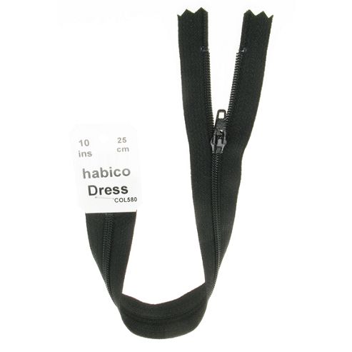 Image of Dress Zip - 25cm - Black