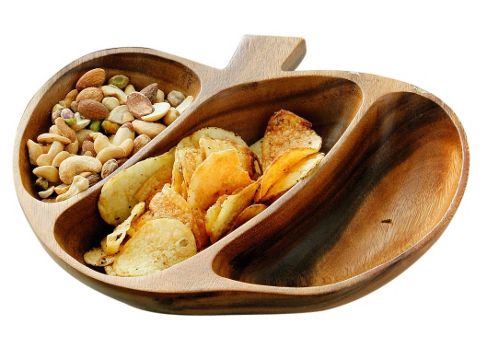Image of Premier Housewares Acacia 28cm Wood 3 Section Serving Dish