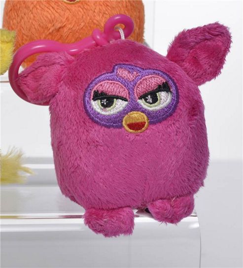 Image of Furby 7cm Keychain - Plush, No Sound - Dark Pink