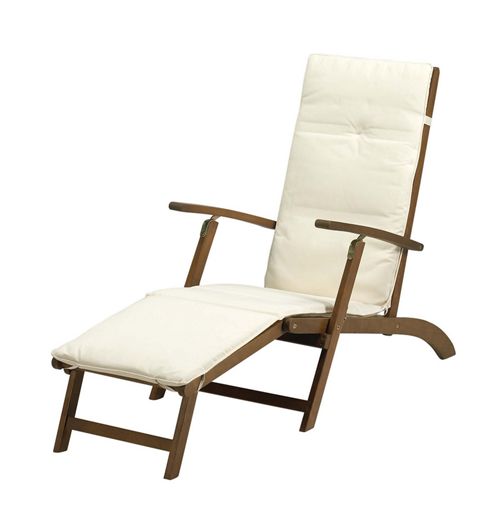 Image of Napoli Steamer Chair (with Ecru Cushion) Fsc Acacia