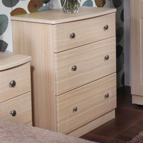 Image of Welcome Furniture Kingston 3 Drawer Chest - Light Oak