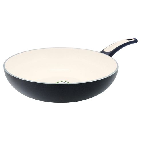 Image of Vita Verde Contrast Wok, 28cm, Black/cream