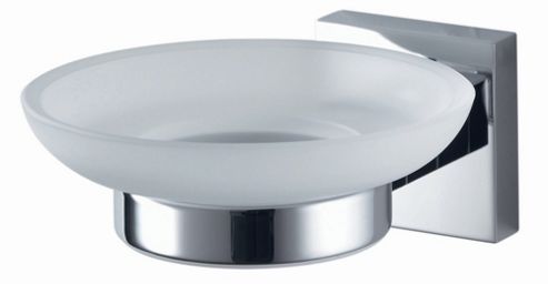 Image of Haceka Mezzo Glass Soap Holder In Chrome