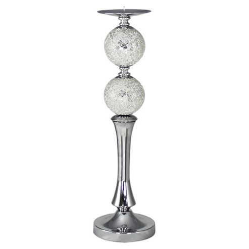 Image of House Additions Silver Sparkle Mosaic Ball Olympus Candlestick