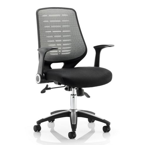 Image of Maestro Tarnby Mesh & Leather Chair - Silver
