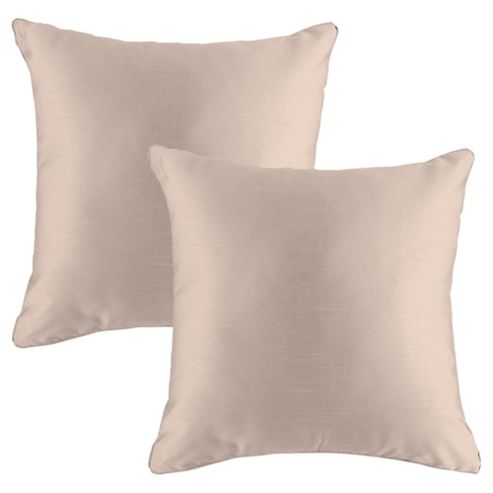 Image of Tesco Faux silk Cushion 43 X 43cm, Mocha, Set Of 2