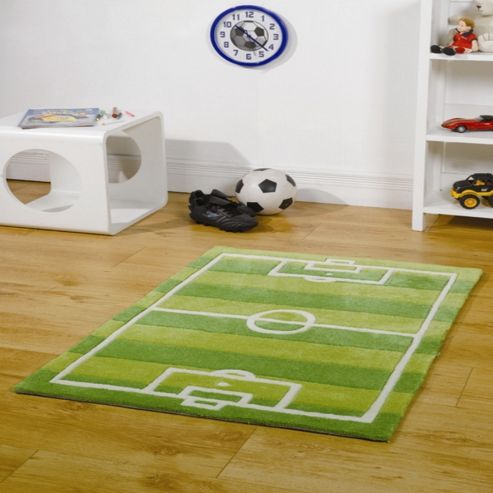 Image of Kiddy Play Football Pitch Green 70x100 Cm Rug