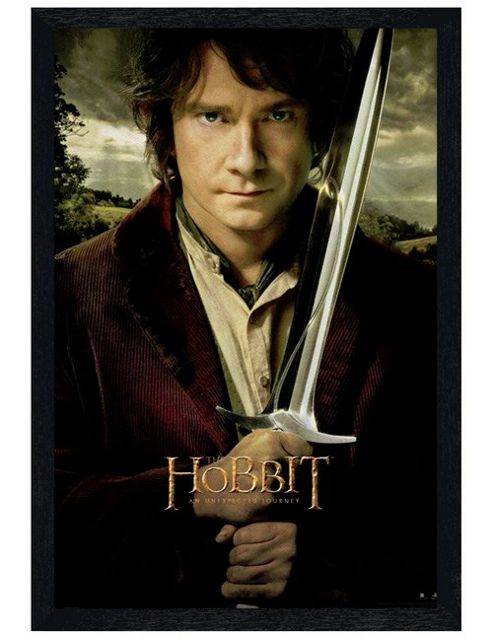 Image of The Hobbit Black Wooden Framed Martin Freeman Is Bilbo Baggins Poster
