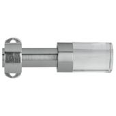 13/16mm Ext. Cafe Rod Satin Steel With Clear Finial 75-120cm