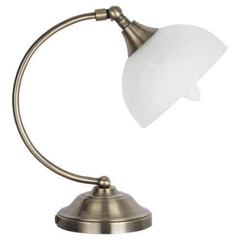 Image of Highgate Curved Neck Desk Lamp, Antique Brass