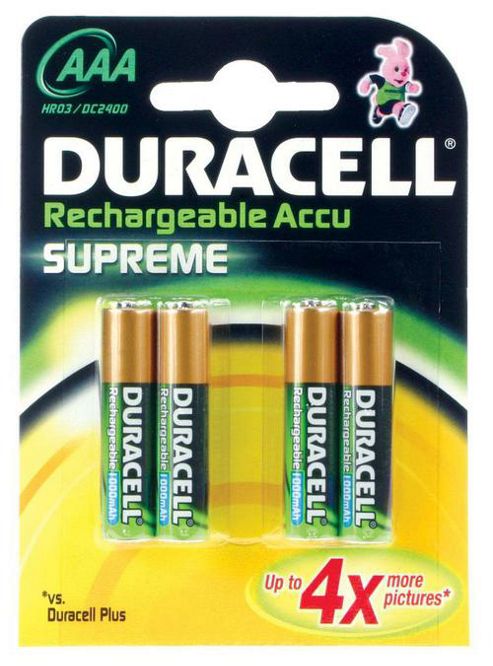 Image of Duracell 75070709 Aaa 900 Mah Nimh Rechargeable Battery