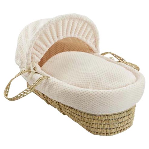 Image of Clair De Lune Honeycomb Palm Moses Basket - Cream