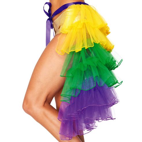 Image of Deluxe Mardi Gras Organza Tutu Bustle - Adult Costume Size: 8-18