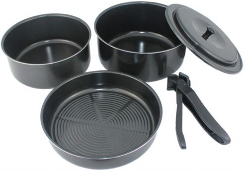 Image of Yellowstone 5-piece Aluminium Non-stick Cookset Black