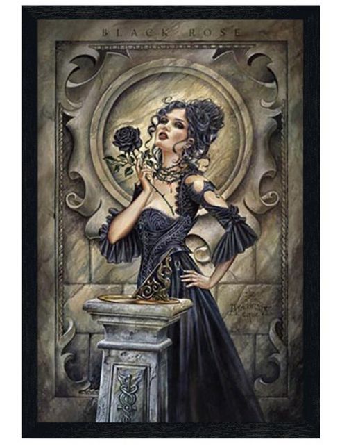 Image of Alchemy Black Wooden Framed Black Rose Poster