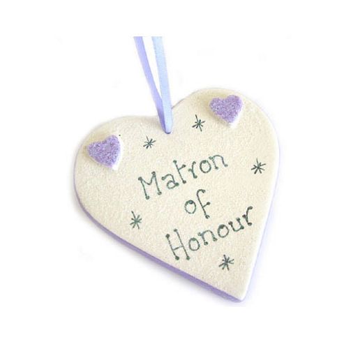 Image of Matron Of Honour Lilac Sparkle Heart - Large
