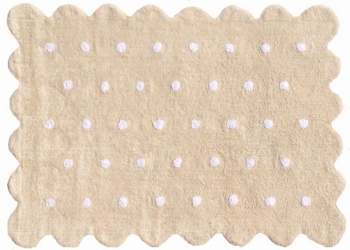 Image of Lorena Canals Galleta Beige Children's Rug - 120 Cm W X 160 Cm D (3 Ft 11 In X 5 Ft 3 In)
