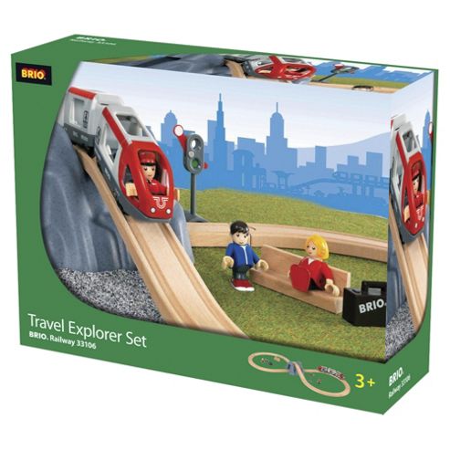 Image of Brio Travel Explorer Wooden Railway Set