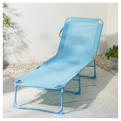Image of Folding Sun Lounger, Aqua