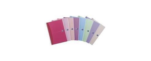 Image of Oxford Office Notebook Wirebound Soft Cover Ruled 180pp 90gsm A4 Pearl Assorted Ref 100100788 [pack 5]