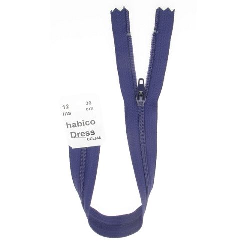 Image of Dress Zip - 30cm - Purple