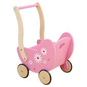 Millhouse Daisy Wooden Dolls Pram, Pink