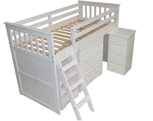 Image of Amani Mid Sleeper Cabin Bed - White